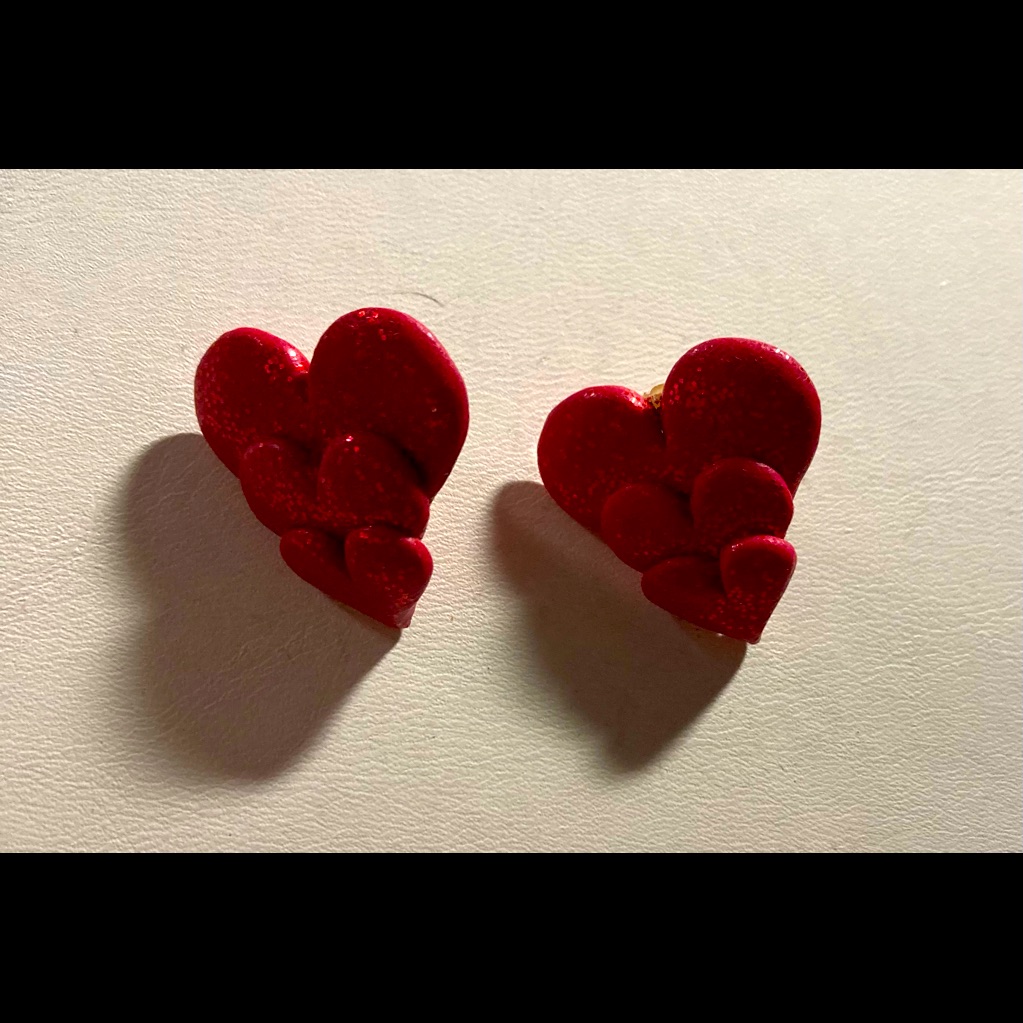 Red Heart Earrings 715